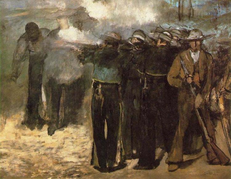 Edouard Manet The Execution of Emperor Maximilian, Norge oil painting art